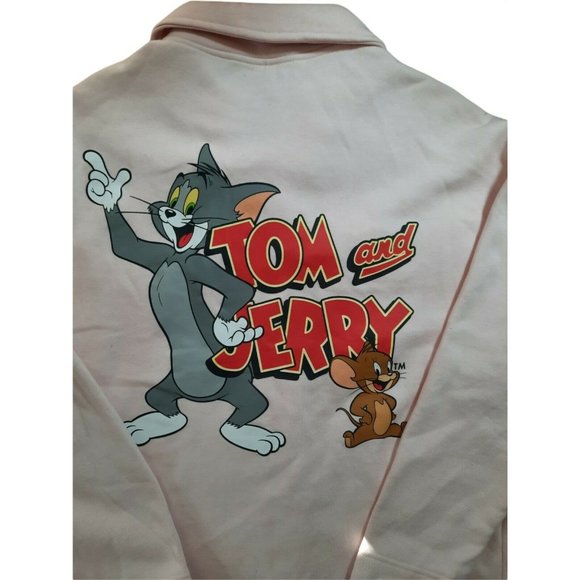 TOM & JERRY Women's button down shirt  light Pink Oversize size M New NWT - Picture 2 of 7